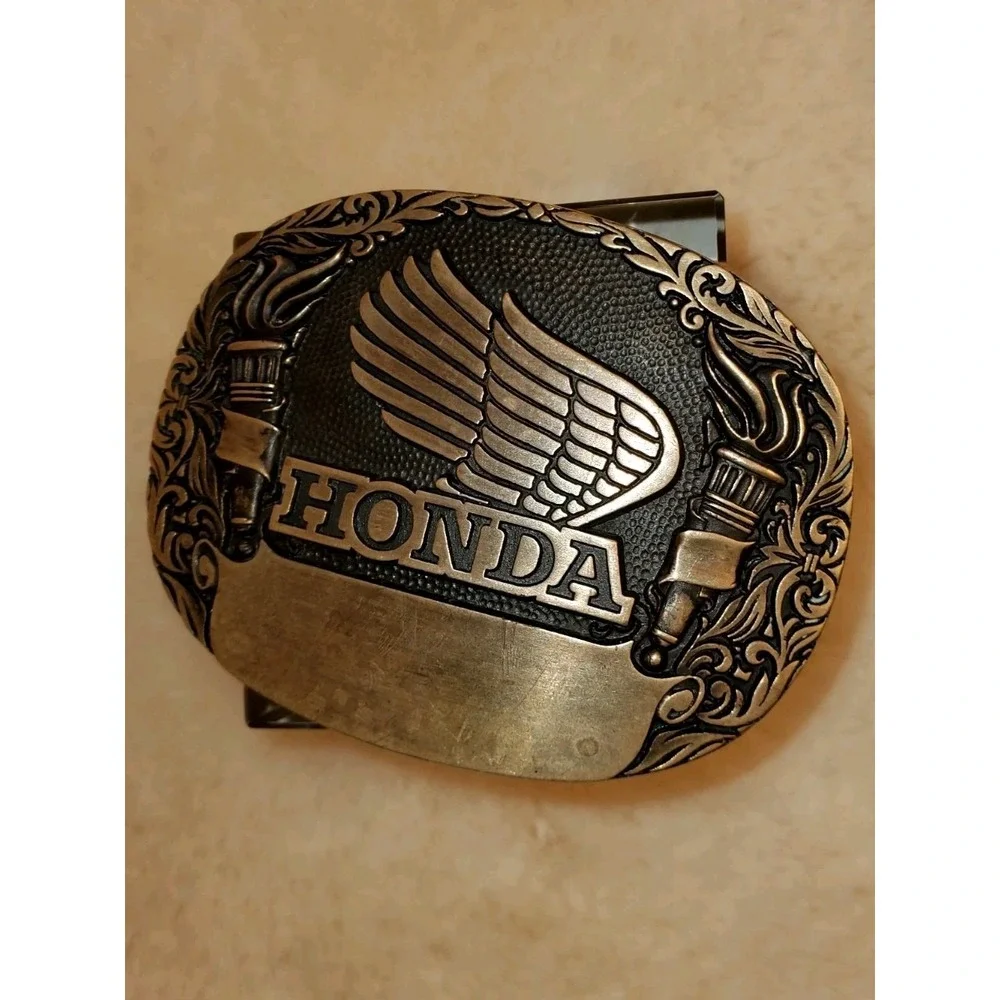 Vintage 1982 Honda Wing Solid Brass‎ Belt Buckle – Award Design Medals USA